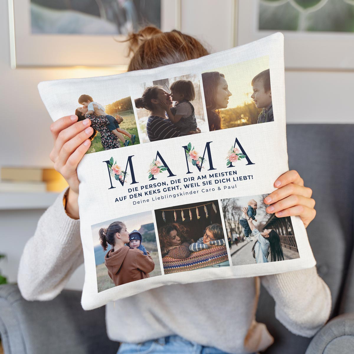 Personalisierbarer Kissenbezug Mama mit Fotos und Text, Fotogeschenk, Geschenk Mama, Kleine Geschenke, Geschenk, Geschenkidee