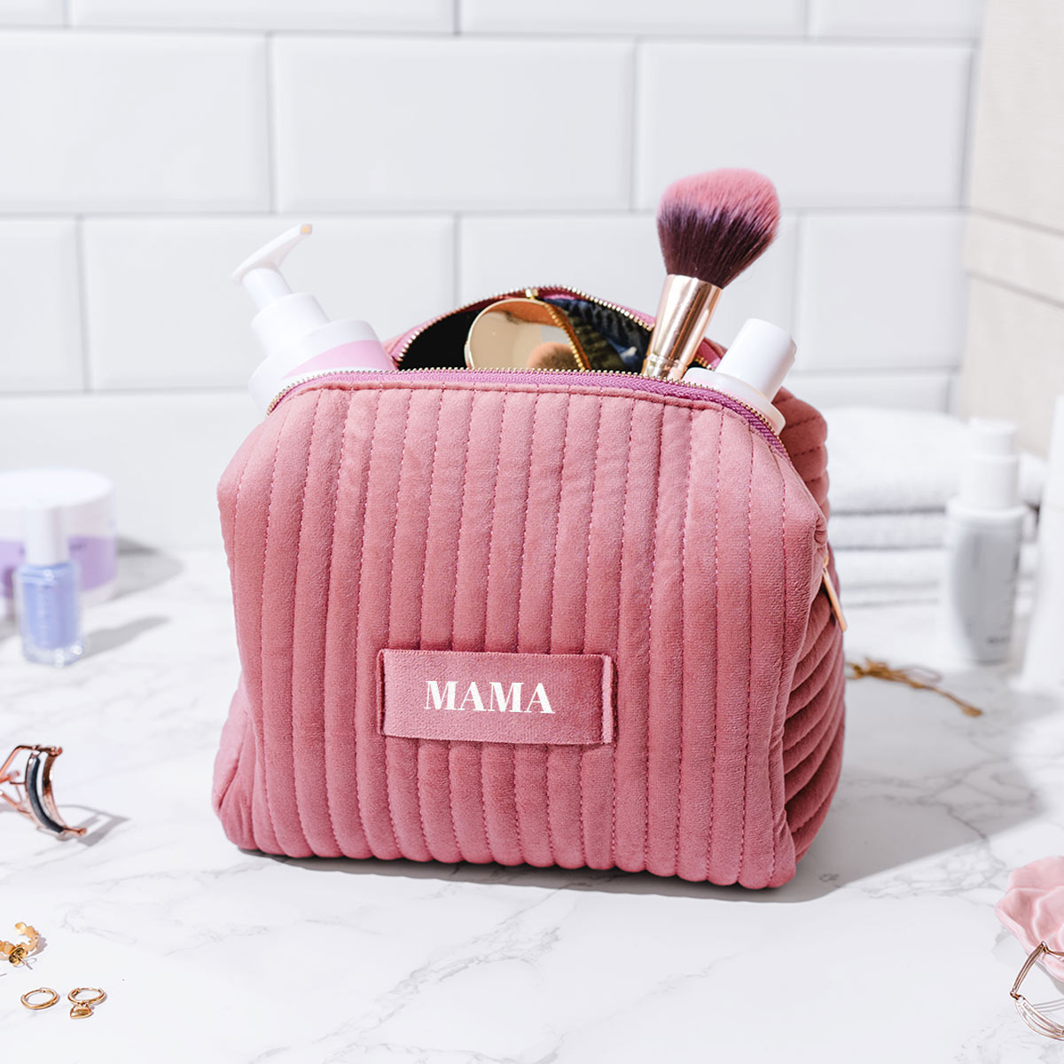 Personalisierbare Kosmetiktasche mit Namen, Geburtstagsgeschenk, Geschenke Frauen, Geschenke Freundin, Geschenk Schwester, Romantische Geschenke, Hochzeitsgeschenk, Kleine Geschenke, Geschenk, Geschenkidee