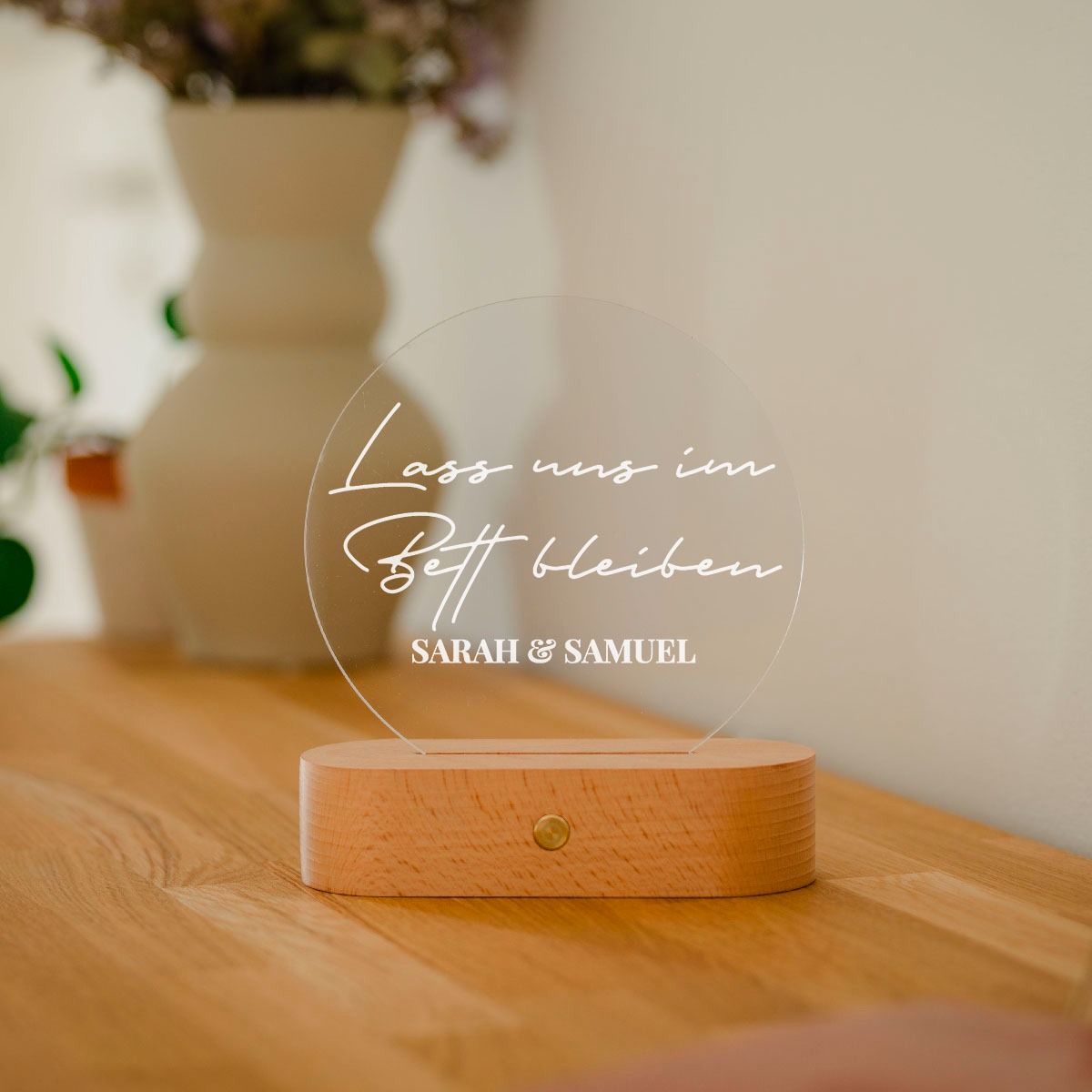Personalisierbare LED-Lampe Rund mit Text, Vatertagsgeschenk, Geburtstagsgeschenk, Geschenke Frauen, Geschenke Freundin, Geschenk Schwester, Geschenk Mama, Witzige Geschenke, Romantische Geschenke, Hochzeitsgeschenk, Geschenk, Geschenkidee