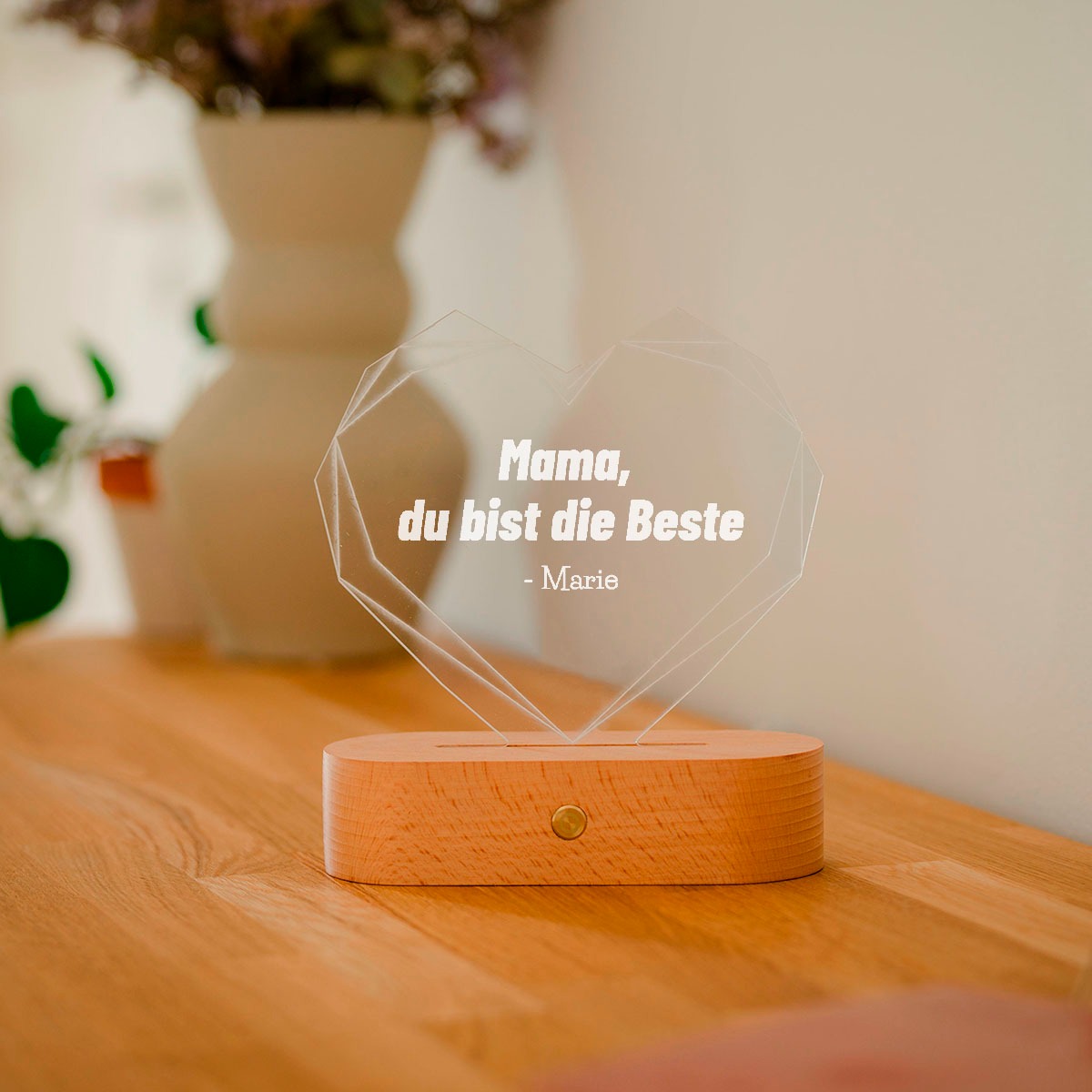 Personalisierbare Herz-Lampe mit Name, Geburtstagsgeschenk, Geschenke Frauen, Geschenke Freundin, Geschenk Schwester, Geschenk Mama, Romantische Geschenke, Hochzeitsgeschenk, Geschenk, Geschenkidee