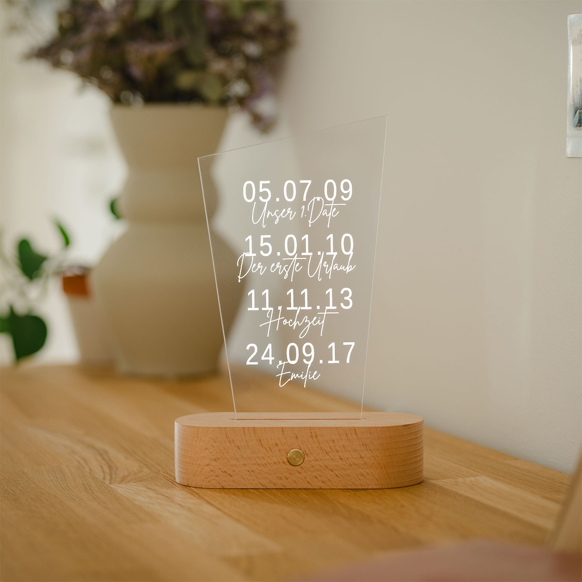 Personalisierbare LED-Lampe Wichtige Daten, Vatertagsgeschenk, Geschenk Papa, Geburtstagsgeschenk, Geschenke Frauen, Geschenke Freundin, Geschenk Schwester, Geschenk Mama, Witzige Geschenke, Romantische Geschenke, Hochzeitsgeschenk, Geschenk, Geschenkidee