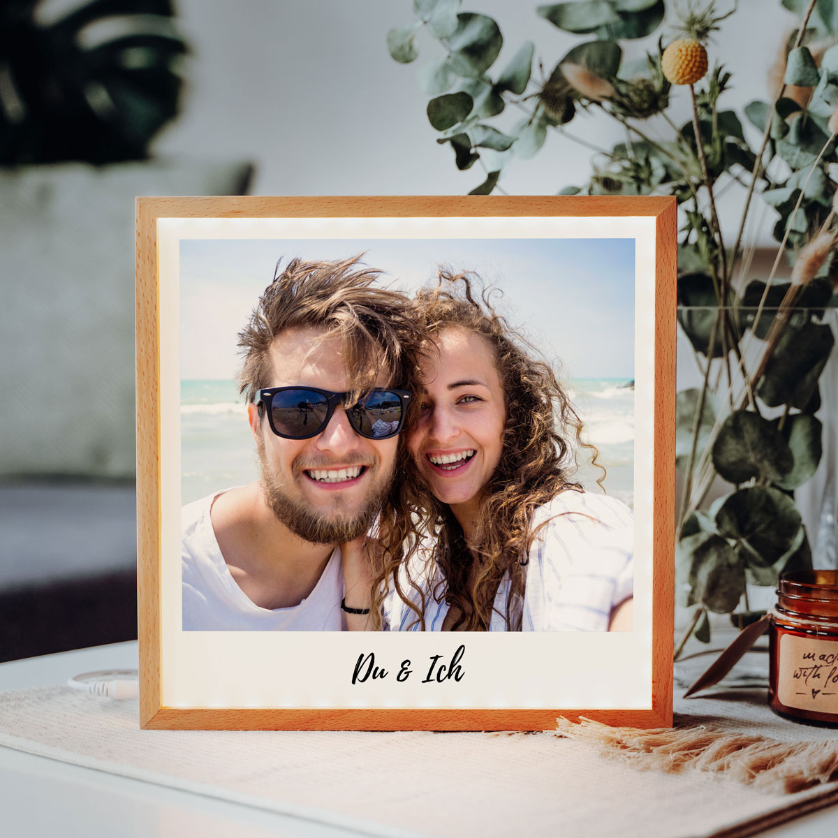 Personalisierbare Lightbox mit Foto und Text