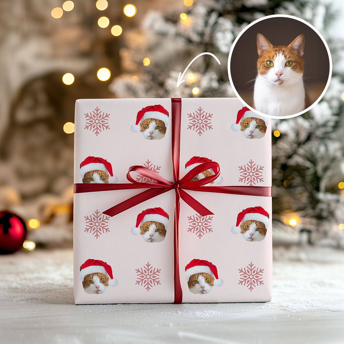 Personalisierbares Geschenkpapier zu Weihnachten mit Haustier, Weihnachtsgeschenk, Fotogeschenk, Witzige Geschenke, Romantische Geschenke, Hochzeitsgeschenk, Kleine Geschenke, Geschenk, Geschenkidee