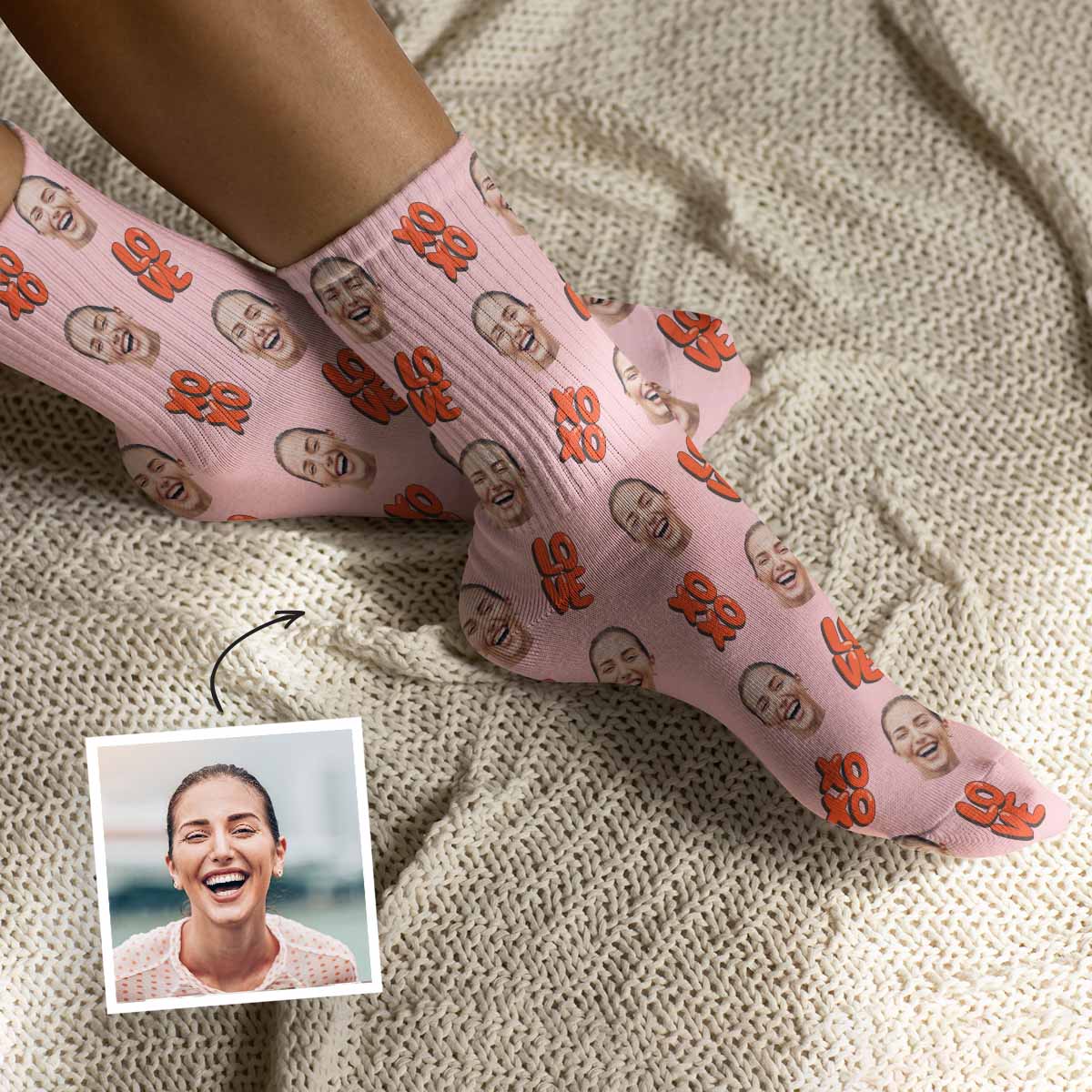 Personalisierbare Socken mit Gesicht und verschiedenen Designs, Geschenke Frauen, Geschenke Freundin, Geschenk Schwester, Witzige Geschenke, Romantische Geschenke, Hochzeitsgeschenk, Kleine Geschenke, Geschenk, Geschenkidee