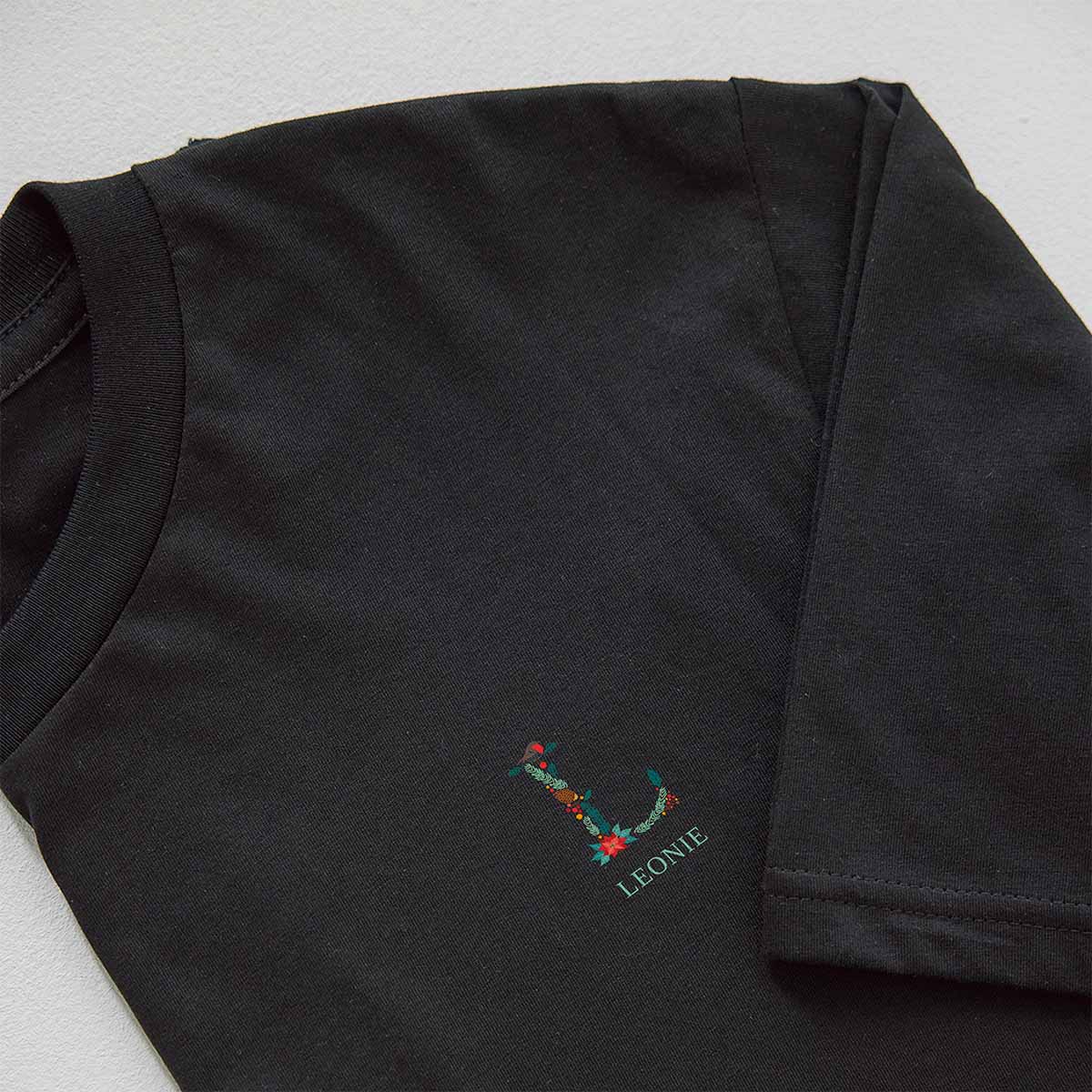 Personalisierbares T-Shirt mit winterlichem Monogramm, Witzige Geschenke, Romantische Geschenke, Hochzeitsgeschenk, Kleine Geschenke, Geschenk, Geschenkidee