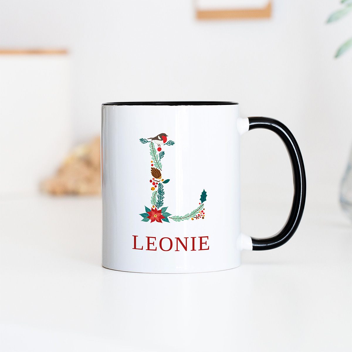 Personalisierbare Tasse mit  winterlichem Monogramm, personalisiert, personalisierbar, Witzige Geschenke, Kleine Geschenke, Geschenk, Geschenkidee