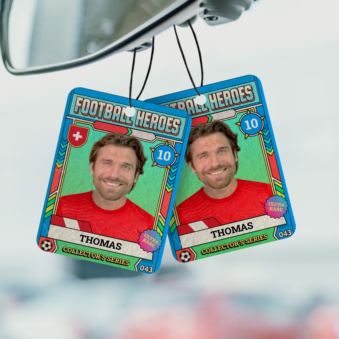 Personalisierter Duftbaum WM Sammelsticker mit Foto, Fotogeschenk, Witzige Geschenke, Romantische Geschenke, Hochzeitsgeschenk, Kleine Geschenke, Geschenk, Geschenkidee