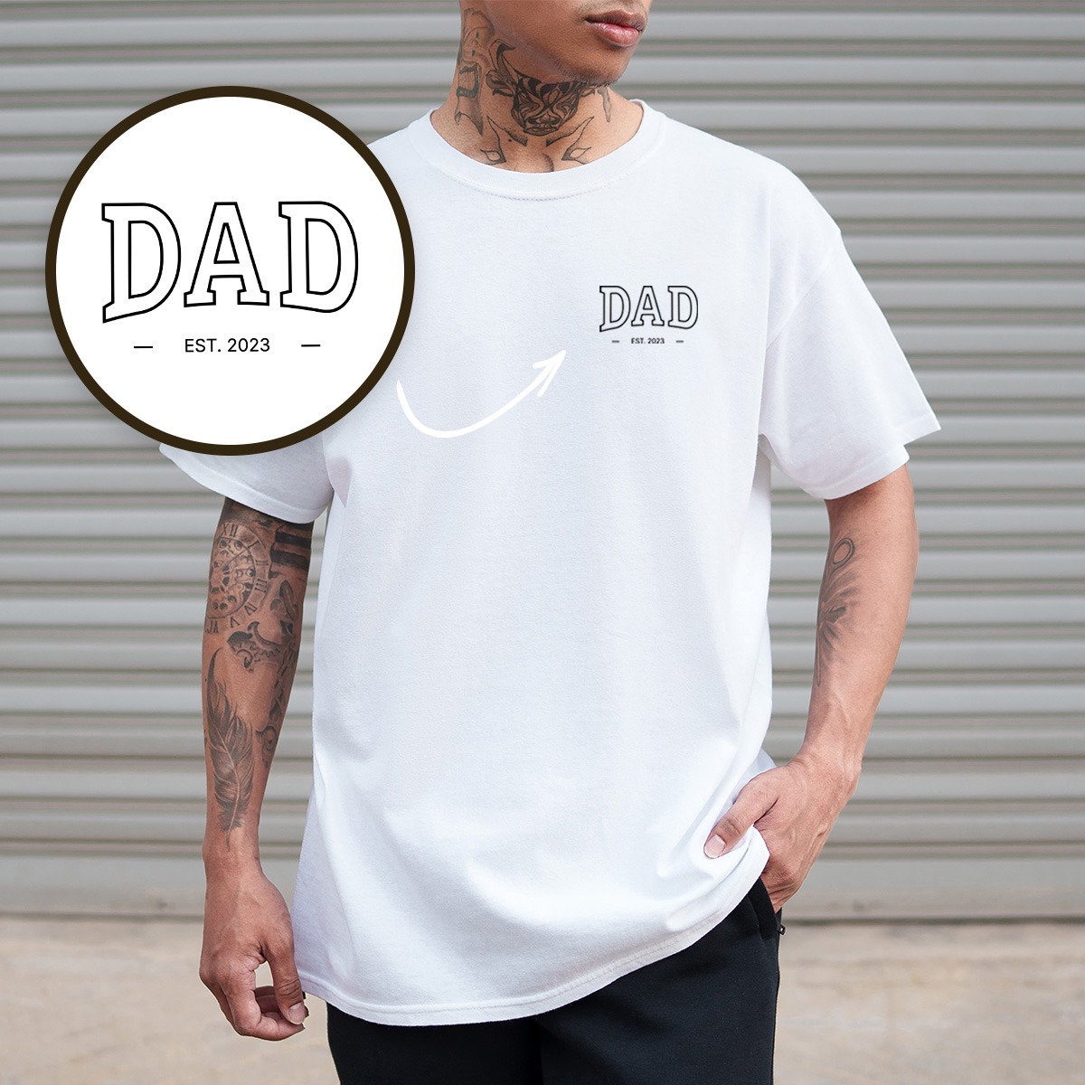 Personalisiertes Papa T-Shirt mit Jahreszahl, Witzige Geschenke, Romantische Geschenke, Hochzeitsgeschenk, Geschenk, Geschenkidee