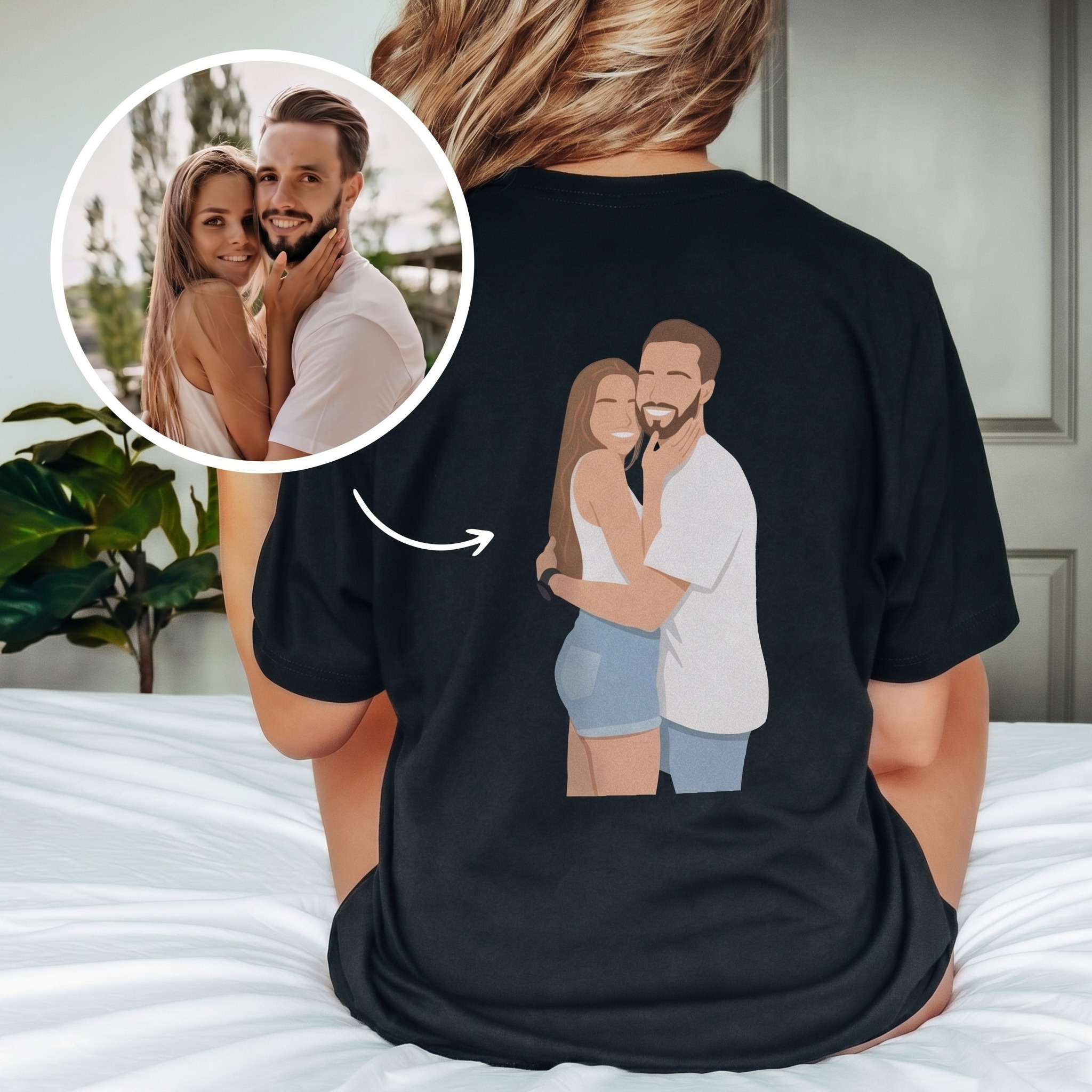 Personalisierbares T-Shirt mit Illustration, Witzige Geschenke, Romantische Geschenke, Hochzeitsgeschenk, Kleine Geschenke, Geschenk, Geschenkidee