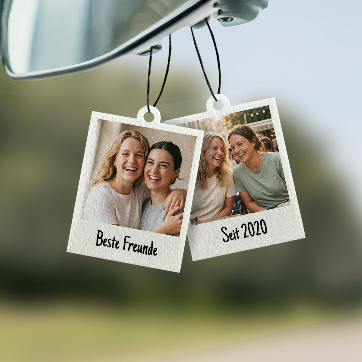 Personalisierter Polaroid-Duftbaum – Beste Freunde 2er Set, Fotogeschenk, Geschenk, Geschenkidee