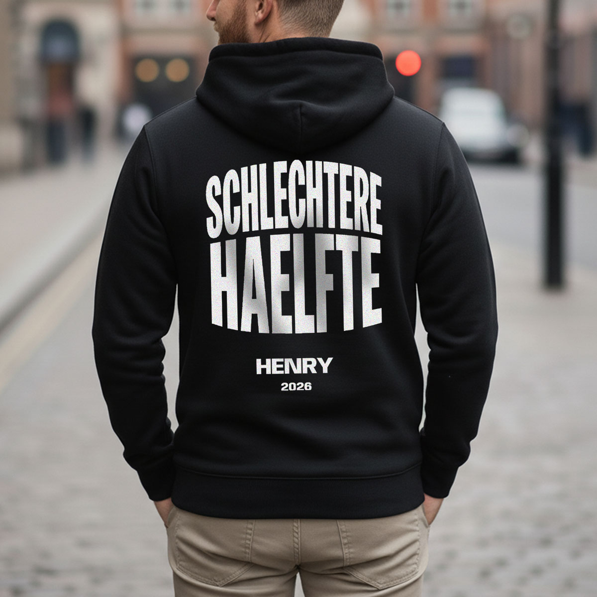 Personalisierter Kapuzenpullover mit Name - Schlechtere Hälfte, Geschenk, Geschenkidee