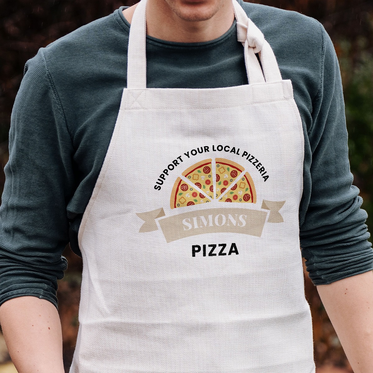 Personalisierbare Kochschürze mit Pizza und Name, Weihnachtsgeschenk, Geschenk Männer, Geschenk Freund, Geschenk Bruder, Geschenke Frauen, Geschenke Freundin, Geschenk Schwester, Geschenk Mama, Geschenk Papa, Romantische Geschenke, Hochzeitsgeschenk, Kleine Geschenke, Geschenk, Geschenkidee