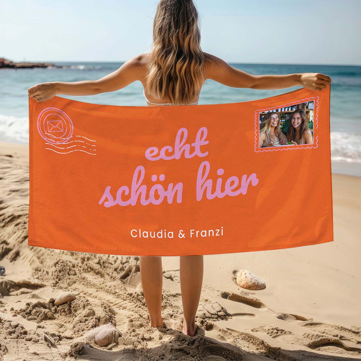 Personalisierbares Handtuch Postkarte, Fotogeschenk, Geschenke Frauen, Geschenke Freundin, Geschenk Schwester, Geschenk Mama, Witzige Geschenke, Romantische Geschenke, Hochzeitsgeschenk, Kleine Geschenke, Geschenk, Geschenkidee