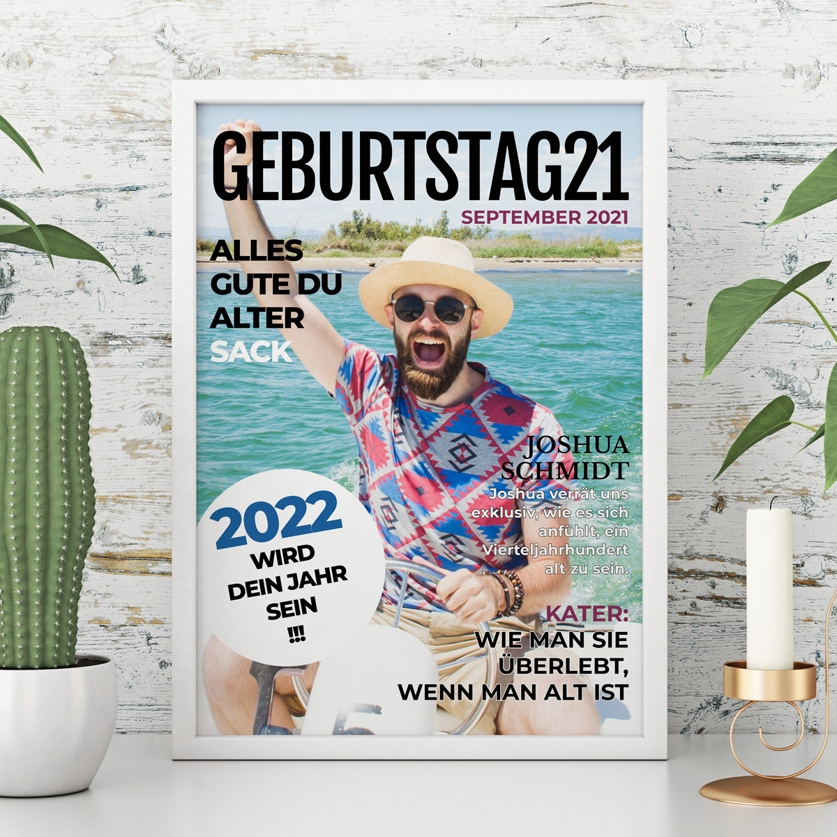 Personalisierbares Poster als Magazin-Cover