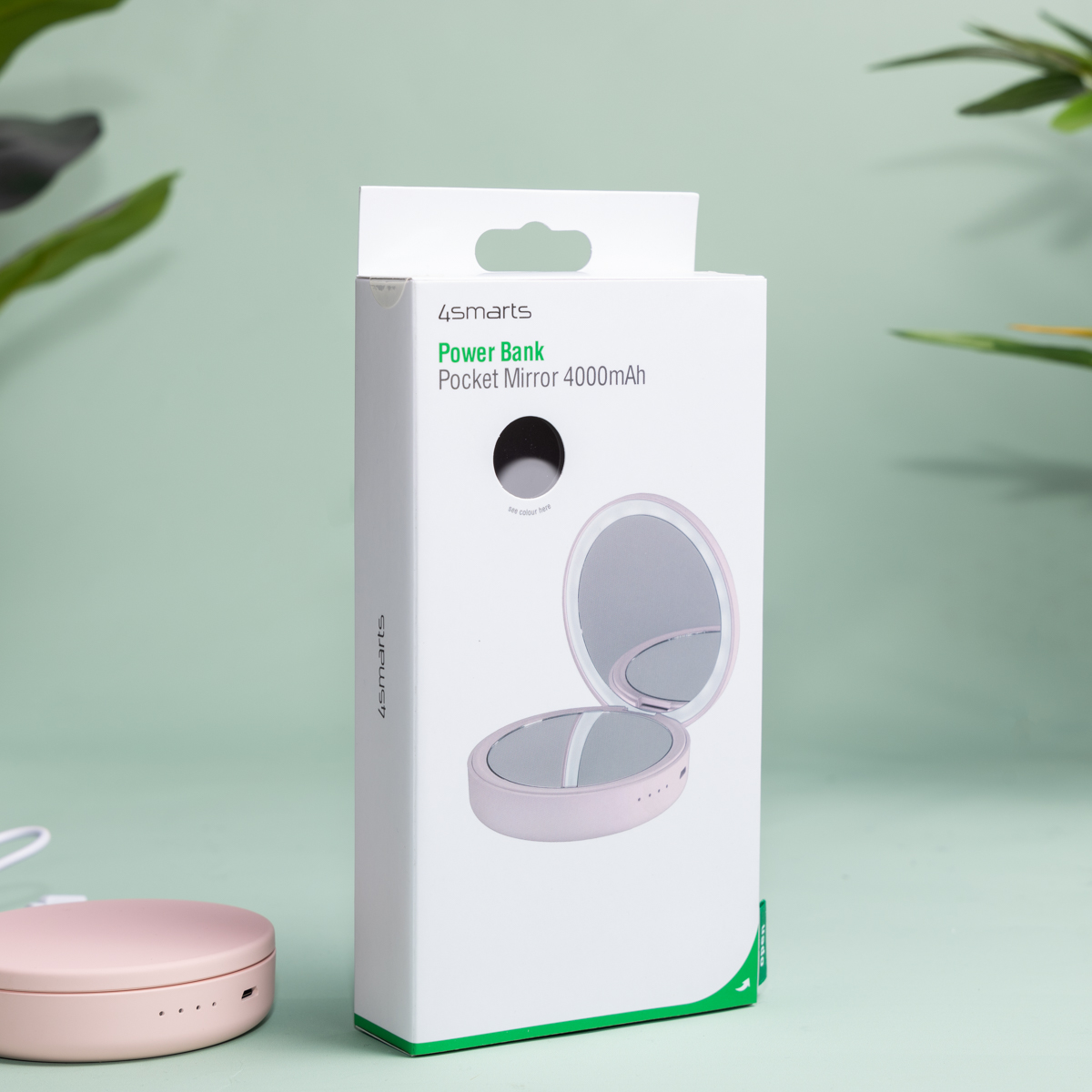 Taschenspiegel Powerbank in Rosa