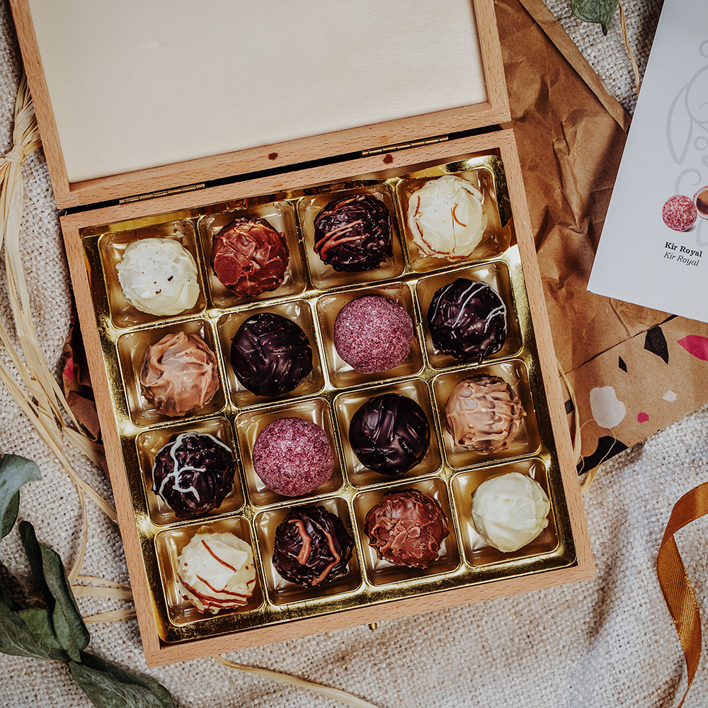 Personalisierbare Pralinenbox mit 3 Fotos und Text