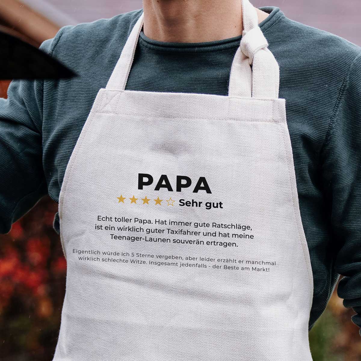 Personalisierbare Kochschürze mit deiner Bewertung, Weihnachtsgeschenk, Geburtstagsgeschenk, Geschenk Männer, Geschenk Freund, Geschenk Bruder, Geschenk Mama, Geschenk Papa, Witzige Geschenke, Romantische Geschenke, Hochzeitsgeschenk, Kleine Geschenke, Geschenk, Geschenkidee