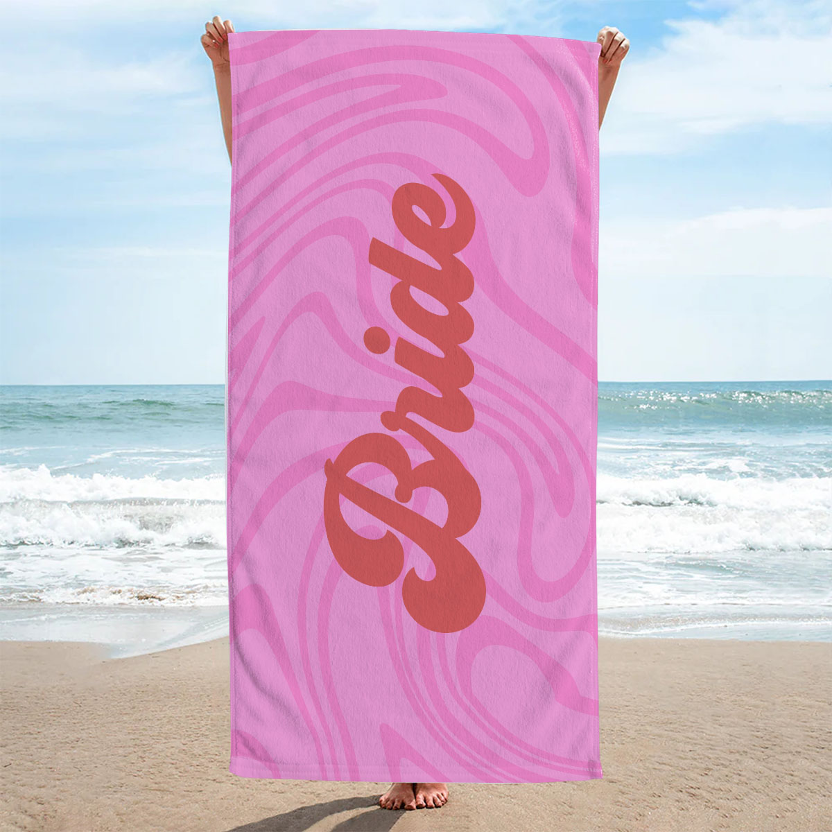 Personalisierbares Handtuch mit Groovy-Hintergrund und Text, Geschenke Frauen, Geschenke Freundin, Geschenk Schwester, Romantische Geschenke, Hochzeitsgeschenk, Kleine Geschenke, Geschenk, Geschenkidee