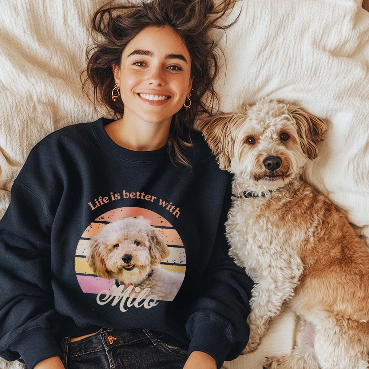 Personalisierbarer Retro Haustierpullover, Fotogeschenk, Witzige Geschenke, Romantische Geschenke, Hochzeitsgeschenk, Kleine Geschenke, Geschenk, Geschenkidee