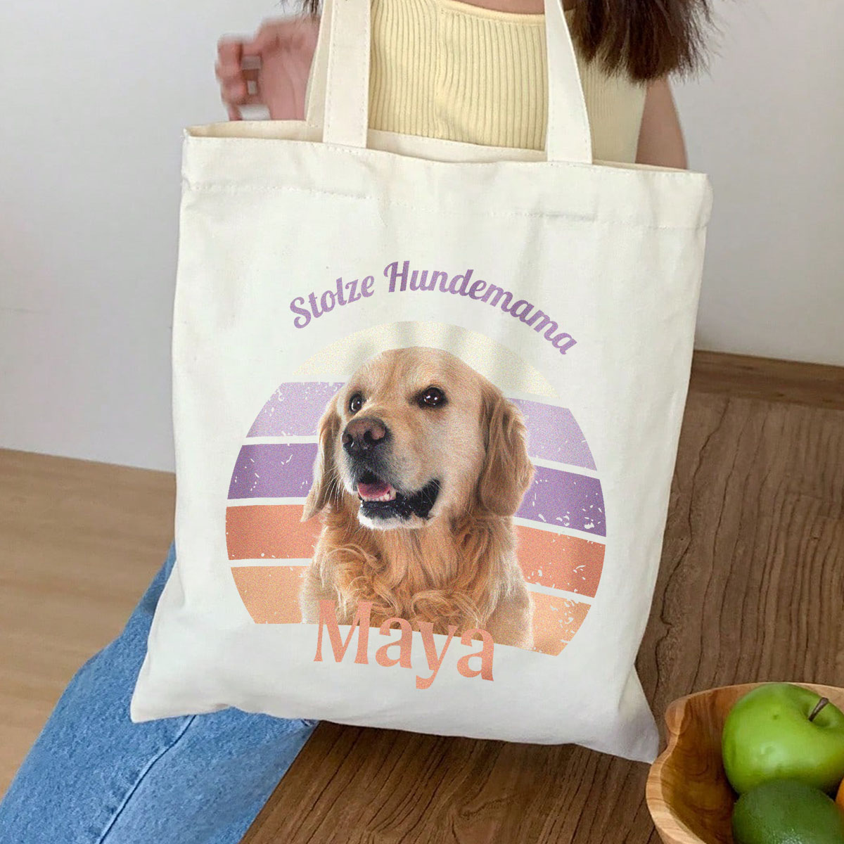 Personalisierbarer Retro-Jutebeutel mit Haustier, Fotogeschenk, Romantische Geschenke, Hochzeitsgeschenk, Kleine Geschenke, Geschenk, Geschenkidee