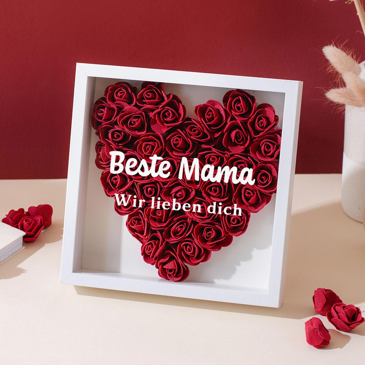 Personalisierbare Rosenbox mit Text, Geschenk Mama, Witzige Geschenke, Romantische Geschenke, Hochzeitsgeschenk, Kleine Geschenke, Geschenk, Geschenkidee