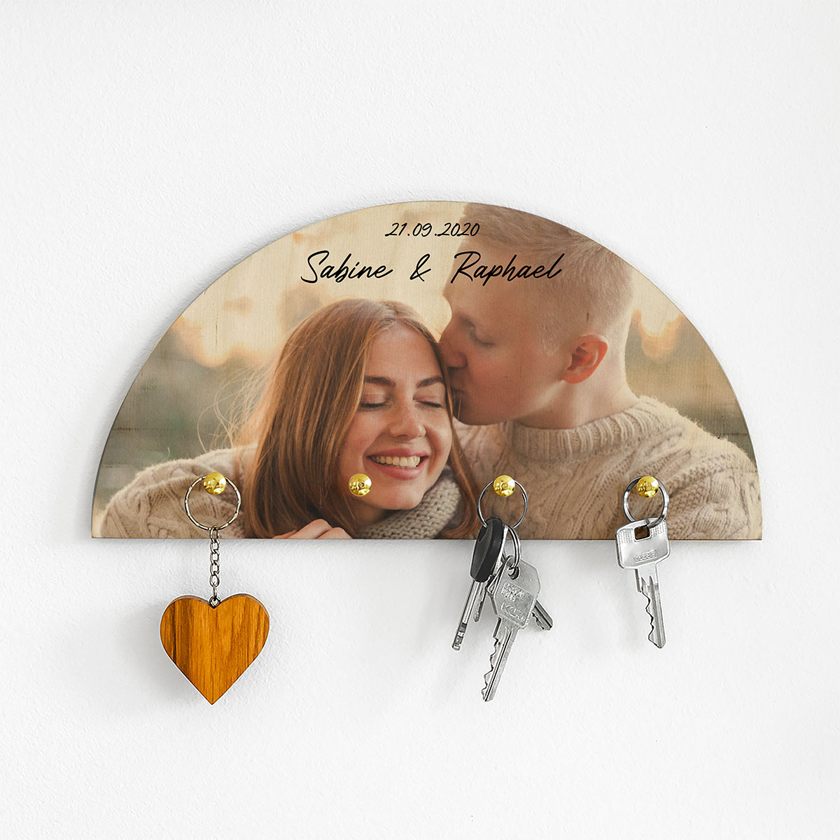 Personalisierbares Holz Schlüsselbrett mit Foto und Text, Vatertagsgeschenk, Fotogeschenk, Geschenk Männer, Geschenk Freund, Geschenk Bruder, Geschenke Frauen, Geschenke Freundin, Geschenk Schwester, Witzige Geschenke, Romantische Geschenke, Hochzeitsgeschenk, Kleine Geschenke, Geschenk, Geschenkidee