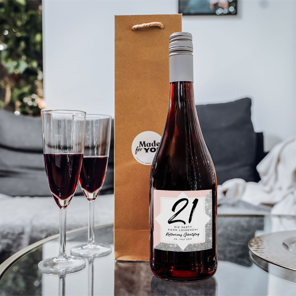 Personalisierbarer Secco mit Text