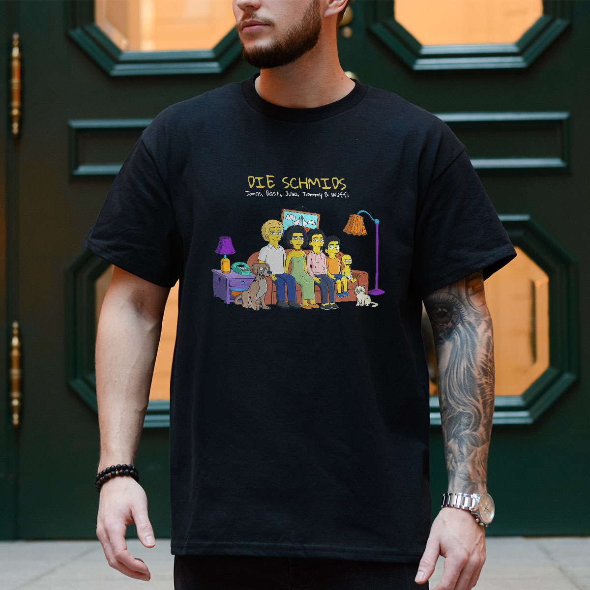 Personalisierbare T-Shirt-Illustration Cartoon Familie, Vatertagsgeschenk, Geschenk Papa, Geburtstagsgeschenk, Geschenk Mama, Witzige Geschenke, Romantische Geschenke, Hochzeitsgeschenk, Kleine Geschenke, Geschenk, Geschenkidee