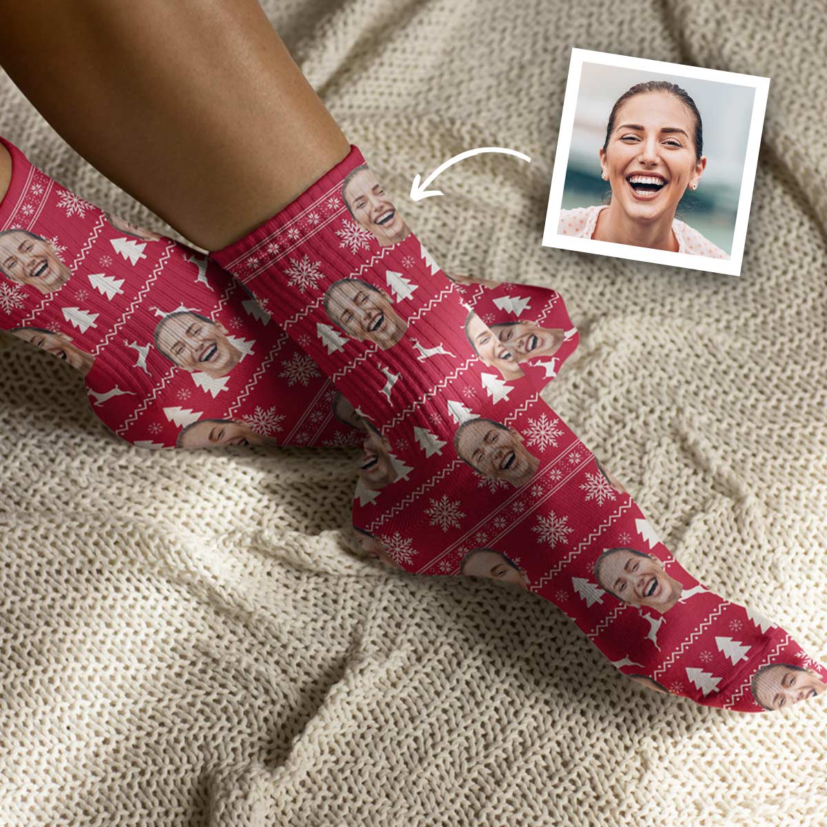 Personalisierbare Weihnachtssocken mit Gesicht und Muster, Fotogeschenk, Witzige Geschenke, Romantische Geschenke, Hochzeitsgeschenk, Kleine Geschenke, Geschenk, Geschenkidee