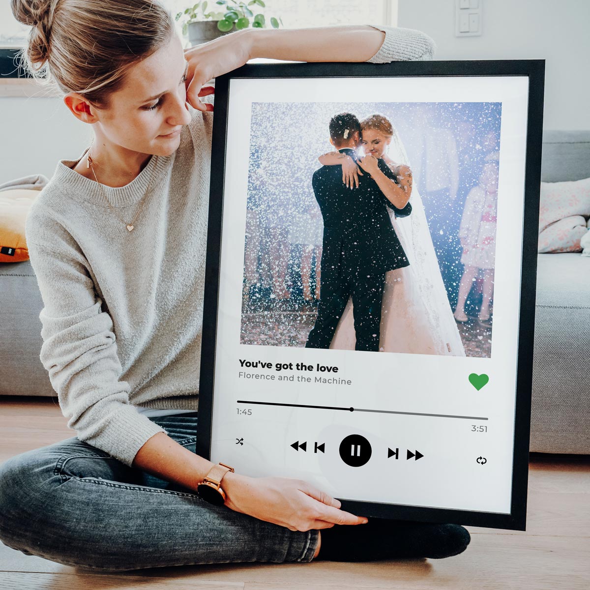 Personalisierbares Poster mit Foto und Song