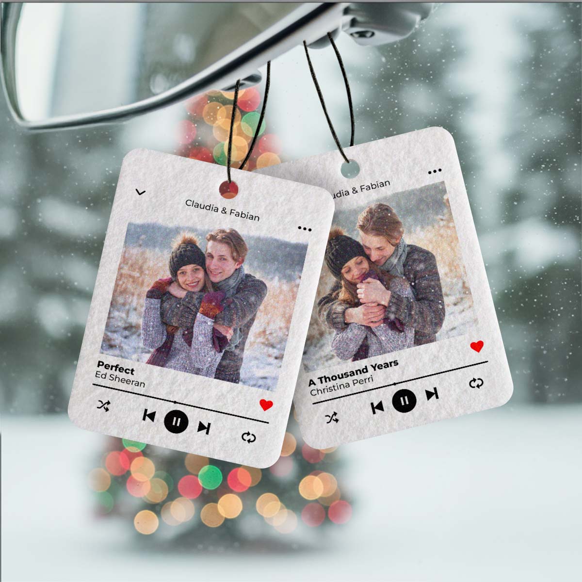 Personalisierbarer Duftbaum mit Foto und Song, Weihnachtsgeschenk, Fotogeschenk, Witzige Geschenke, Romantische Geschenke, Hochzeitsgeschenk, Geschenk, Geschenkidee