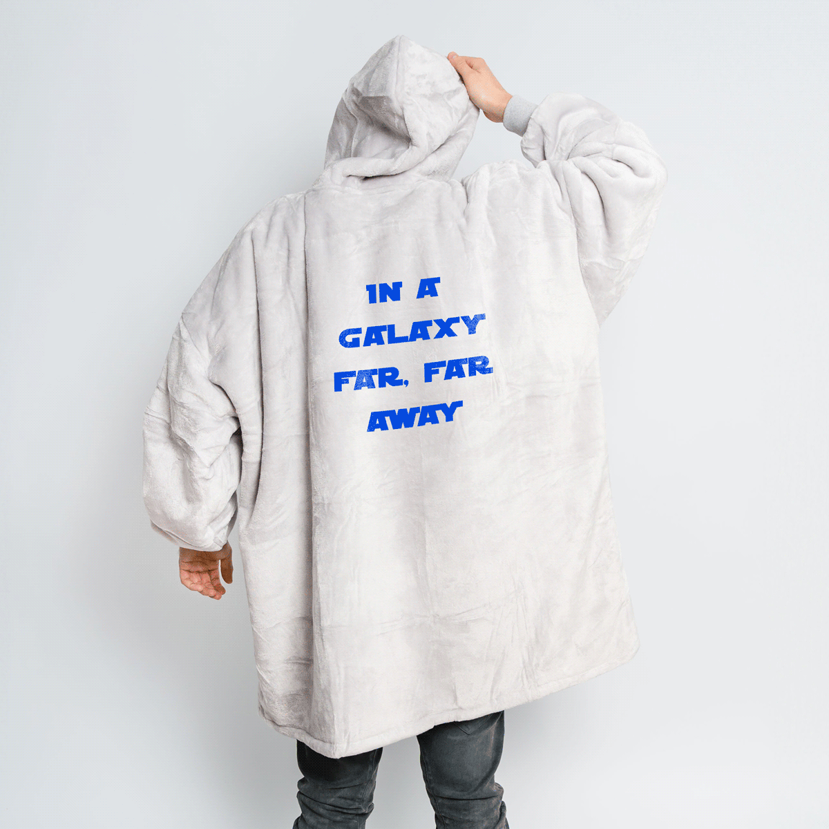 Personalisierbare Hoodie Decke mit Spruch