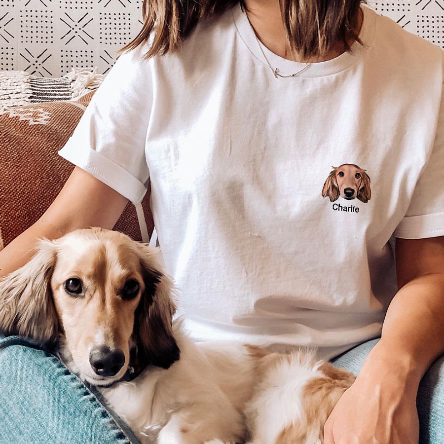 Personalisierbares T-Shirt mit deinem Haustier als Comic, Fotogeschenk, Witzige Geschenke, Romantische Geschenke, Hochzeitsgeschenk, Kleine Geschenke, Geschenk, Geschenkidee