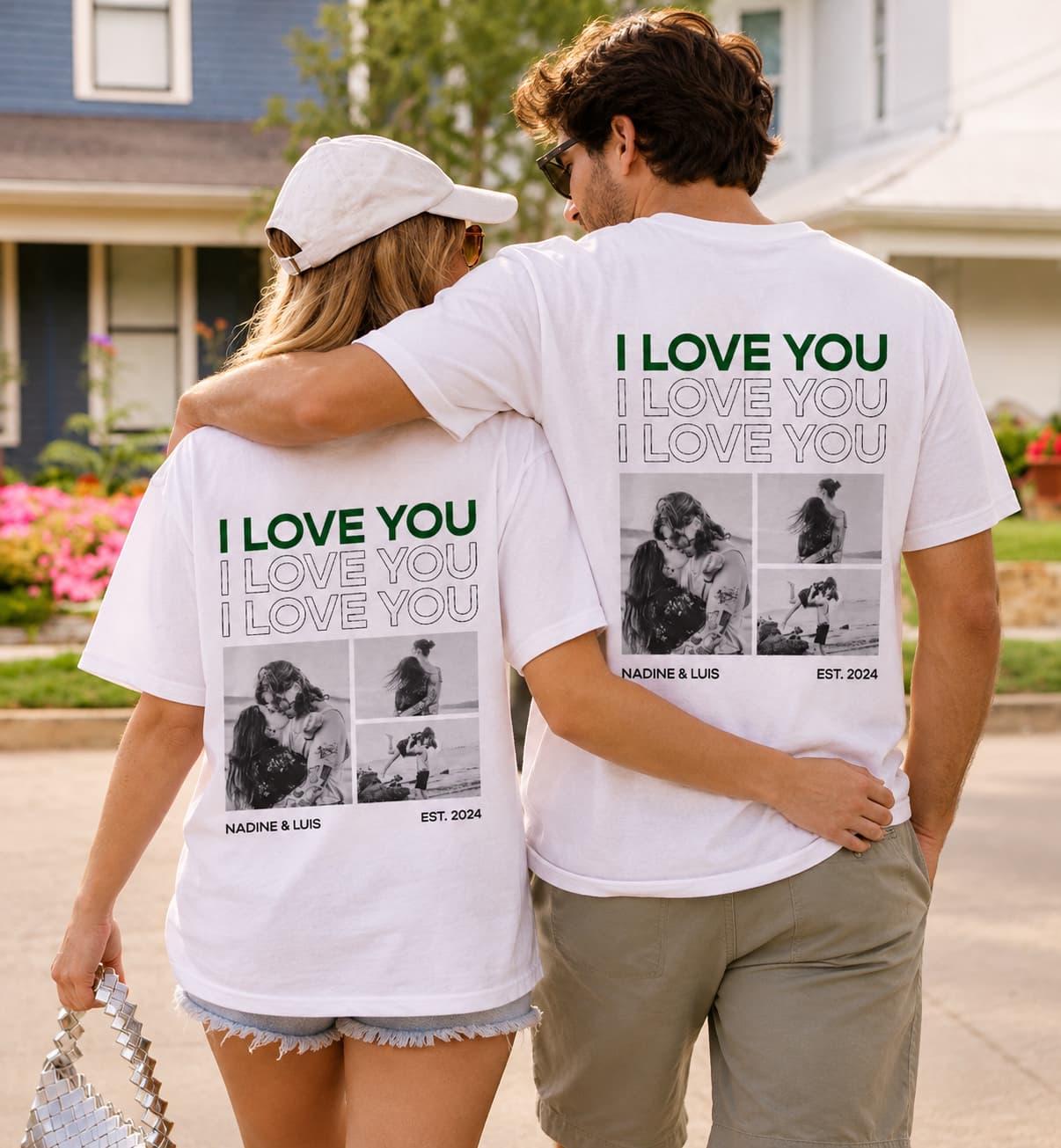 Personalisiertes T-Shirt mit Schwarz Weiß Fotos und Text, Fotogeschenk, Geburtstagsgeschenk, Geschenk, Geschenkidee