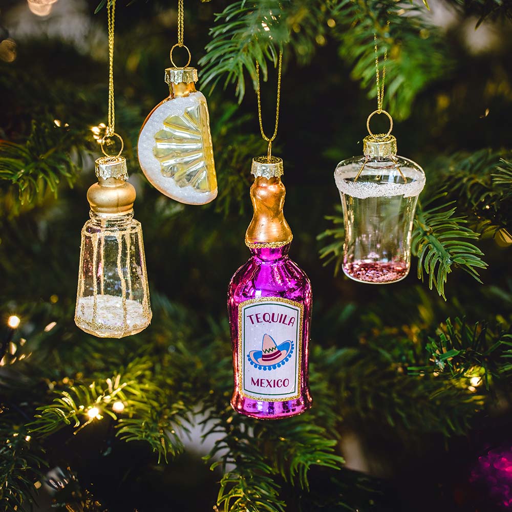 Tequila Weihnachtsbaum-Deko 4er-Set