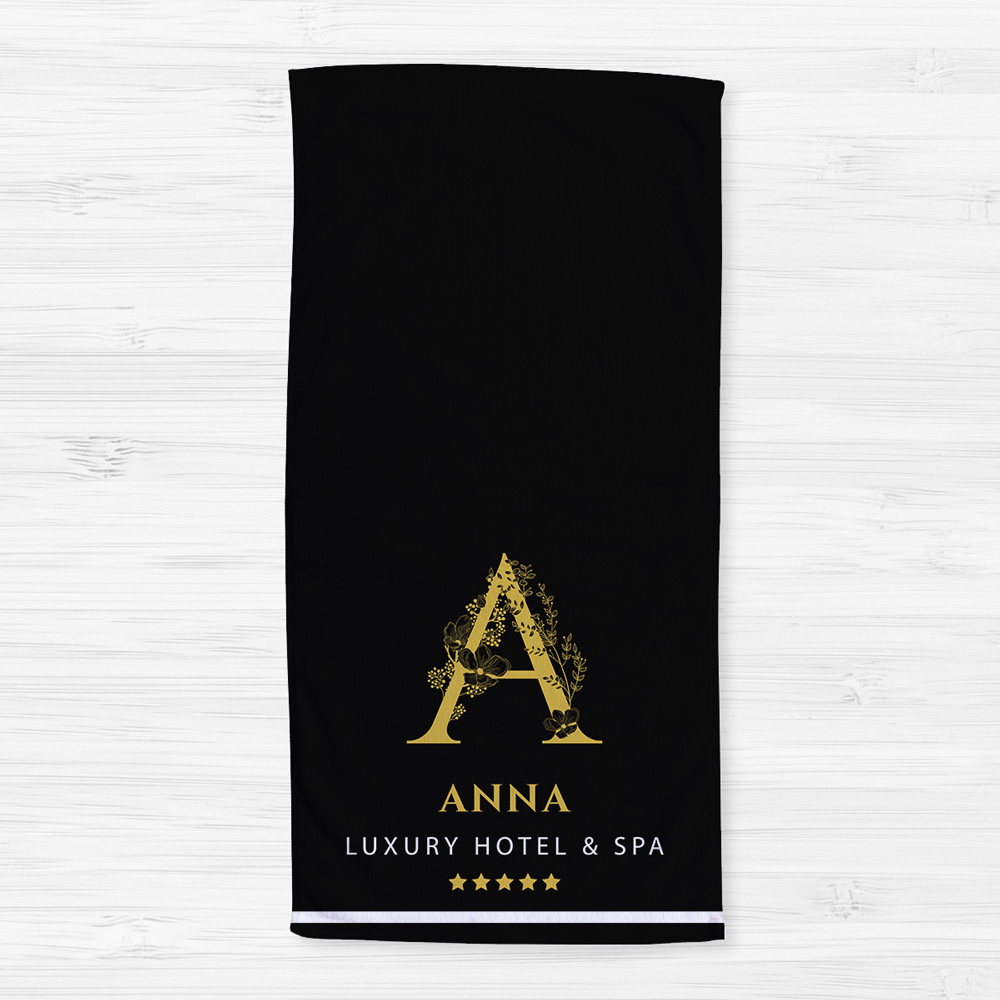 Personalisierbares Handtuch mit Monogramm im Hotel-Design