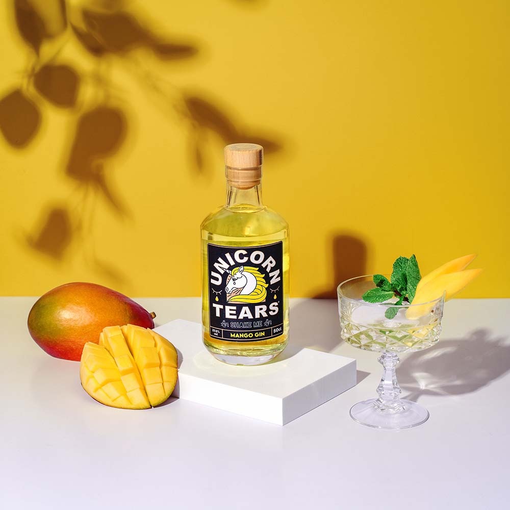 Einhorn-Tränen Gin mit Mango, Vatertagsgeschenk, Romantische Geschenke, Hochzeitsgeschenk, Geschenk, Geschenkidee