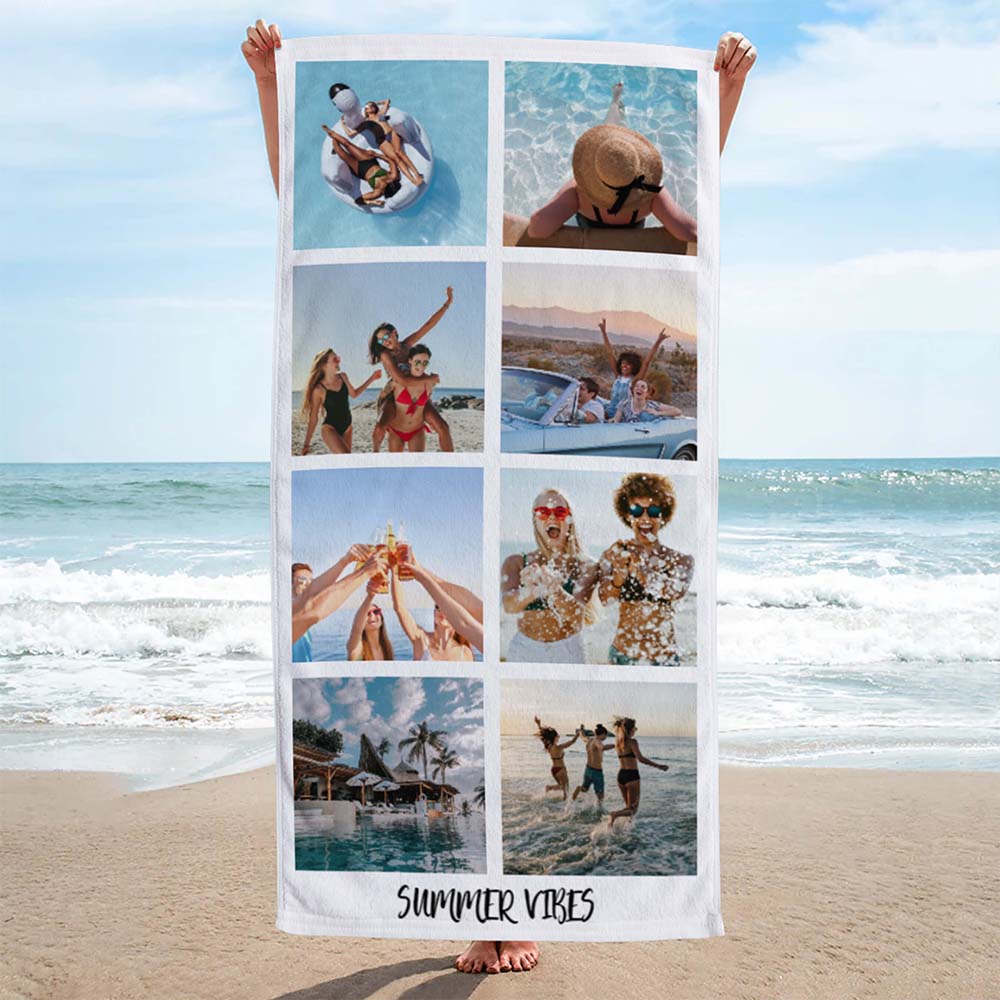 Personalisierbares Handtuch mit 8 Fotos und Text, Fotogeschenk, Geburtstagsgeschenk, Geschenke Frauen, Geschenke Freundin, Geschenk Schwester, Geschenk Mama, Witzige Geschenke, Geschenk, Geschenkidee