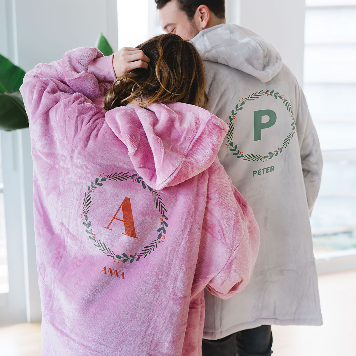 Personalisierbare Hoodie Decke mit Weihnachtsmonogramm, Witzige Geschenke, Romantische Geschenke, Hochzeitsgeschenk, Kleine Geschenke, Geschenk, Geschenkidee