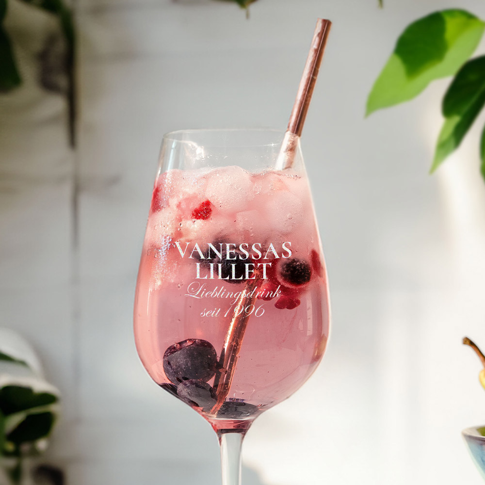 Personalisierbares Lillet Glas mit Name, Geburtstagsgeschenk, Geschenke Frauen, Geschenke Freundin, Geschenk Schwester, Geschenk Mama, Witzige Geschenke, Kleine Geschenke, Geschenk, Geschenkidee