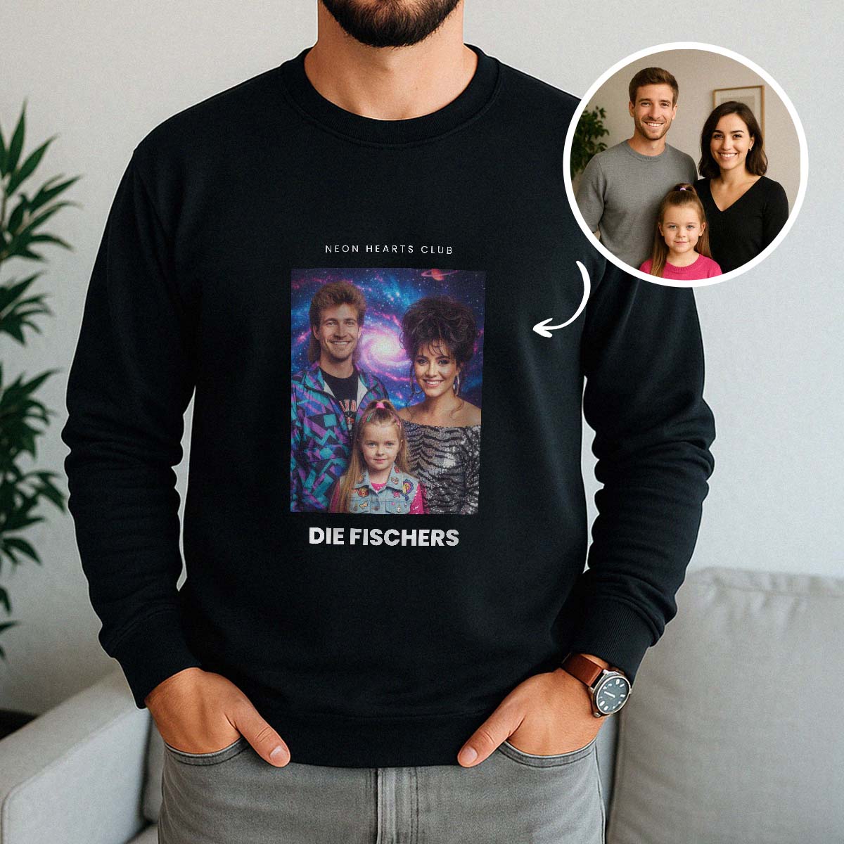 Personalisierbarer Zeitreise Pullover, Weihnachtsgeschenk, Fotogeschenk, Witzige Geschenke, Romantische Geschenke, Hochzeitsgeschenk, Kleine Geschenke, Geschenk, Geschenkidee