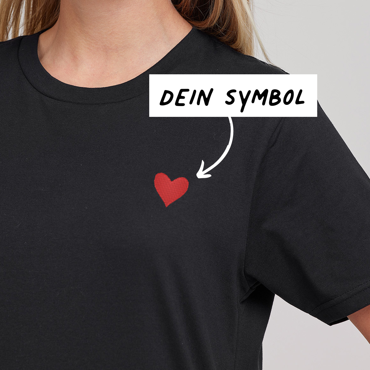 Geschenke für Frauen besticktes T-shirt mit symbol