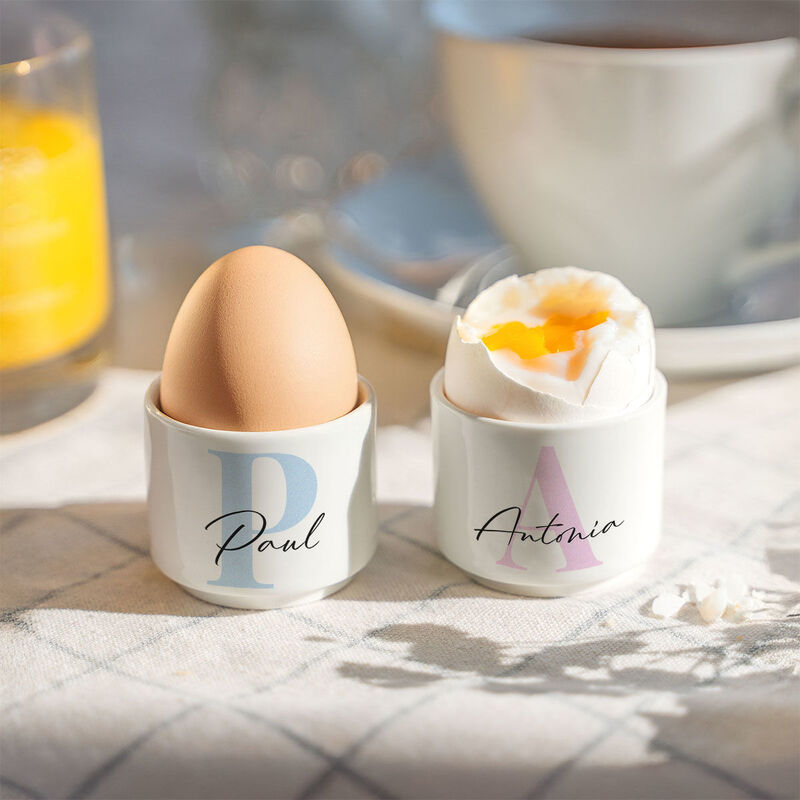 Personalisierbare Eierbecher 2er-Set mit Monogramm