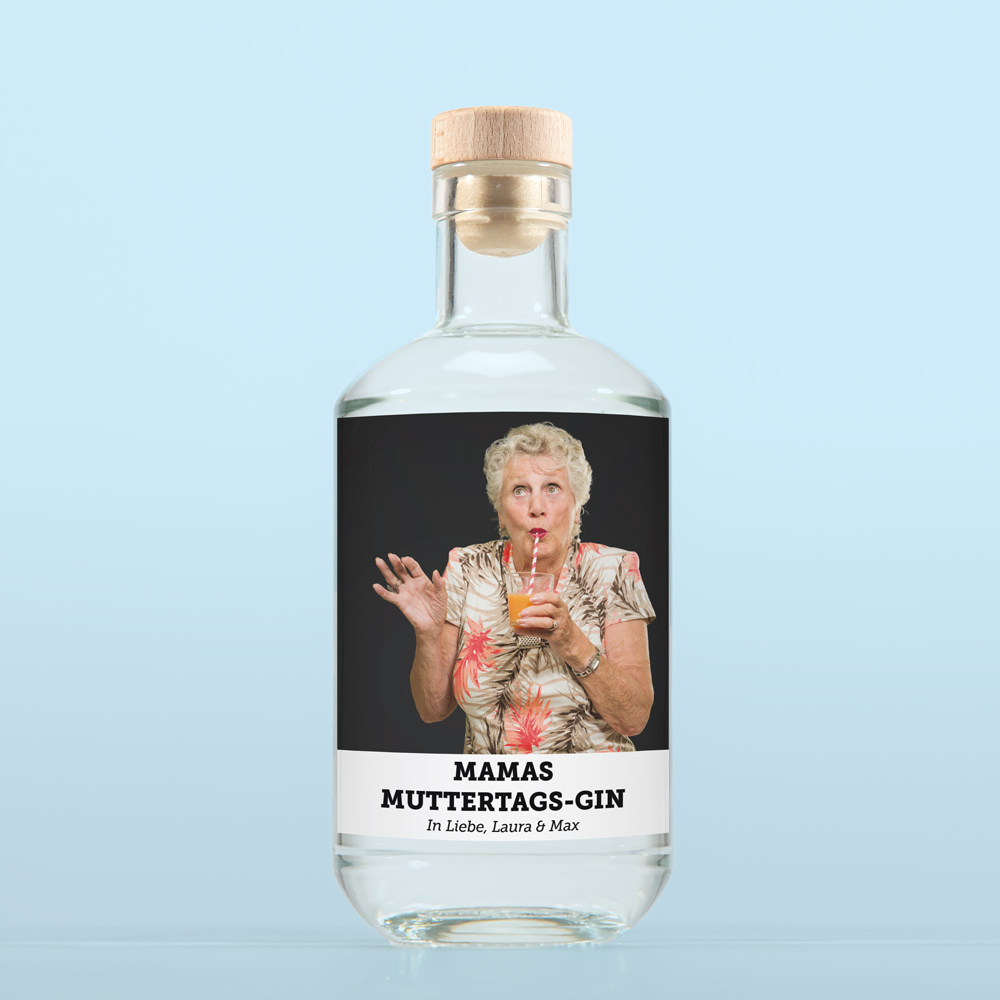 Personalisierbarer Gin mit Foto und Text geschenke für mama personalisierbarer gin mit foto