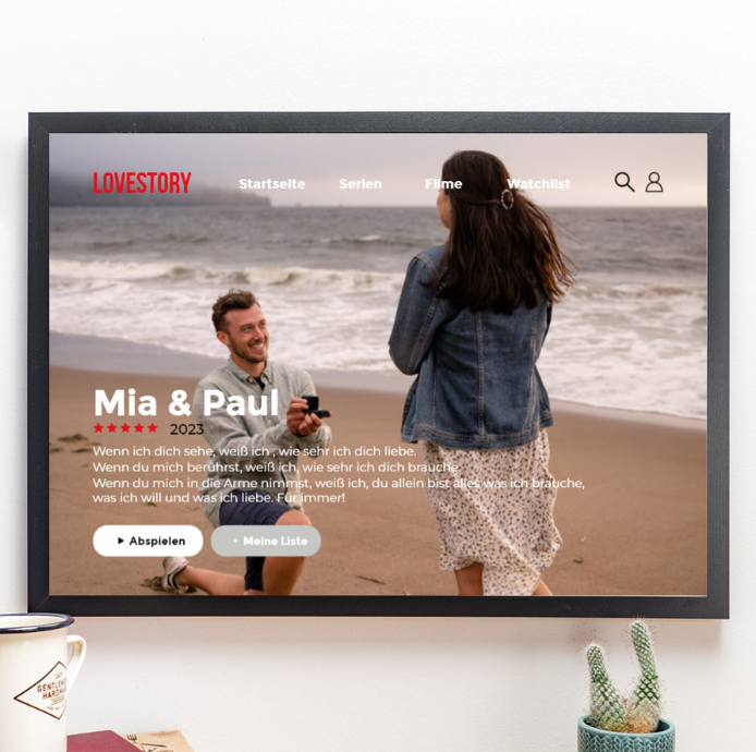 Personalisierbares Poster im Netflix-Style Hochzeitsgeschenk Netflix Poster