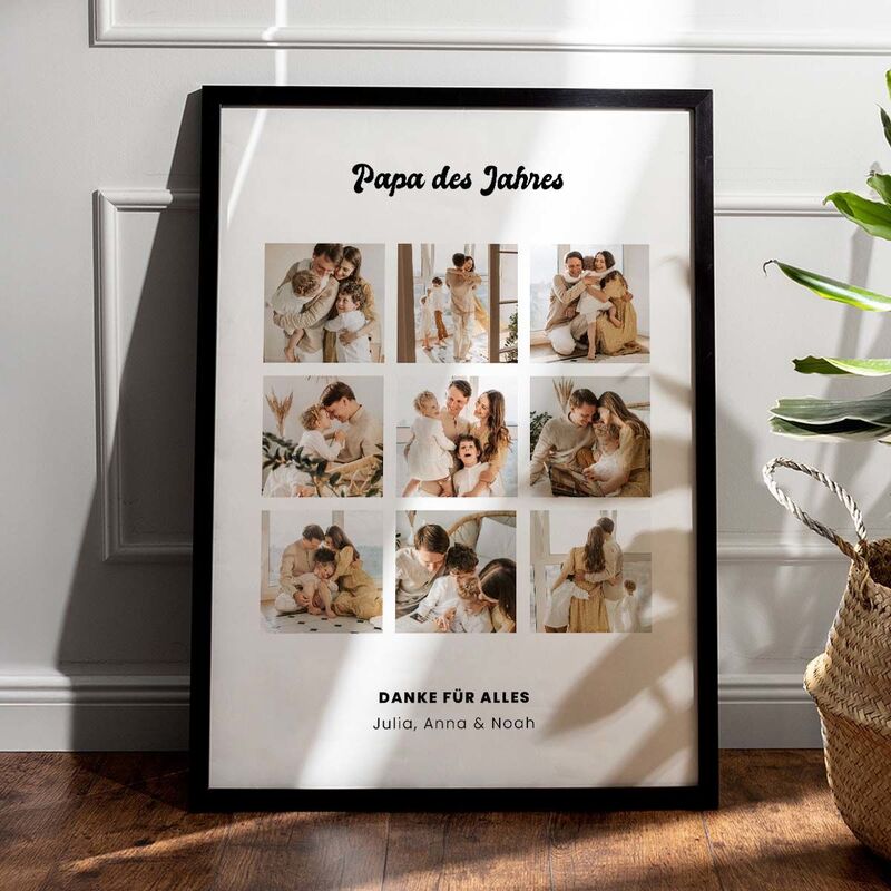 Personalisierbares Poster Fotocollage mit Text