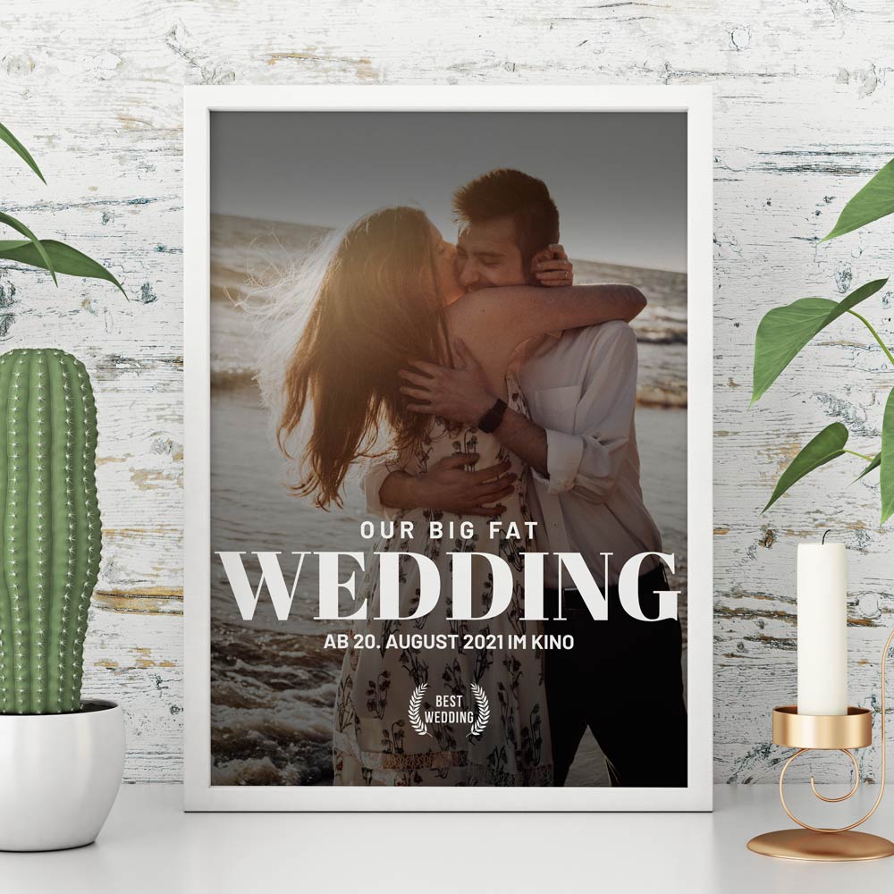 Personalisierbares Filmposter Hochzeitsgeschenke personalisiertes Poster im Kinoplakat Stil