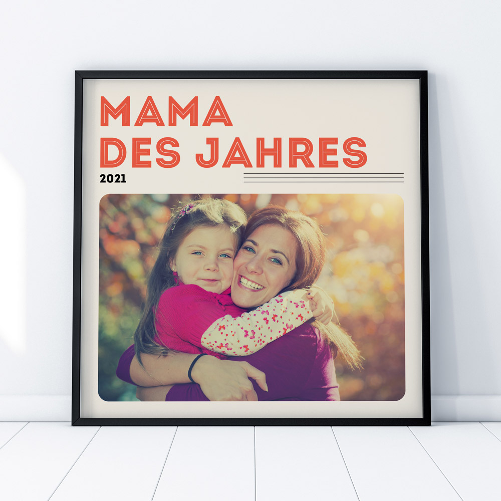 Geschenke für Mama Poster im Vinyl Cover Stil