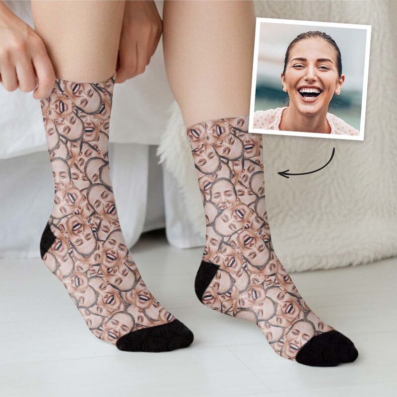 Personalisierbare Socken mit Gesicht