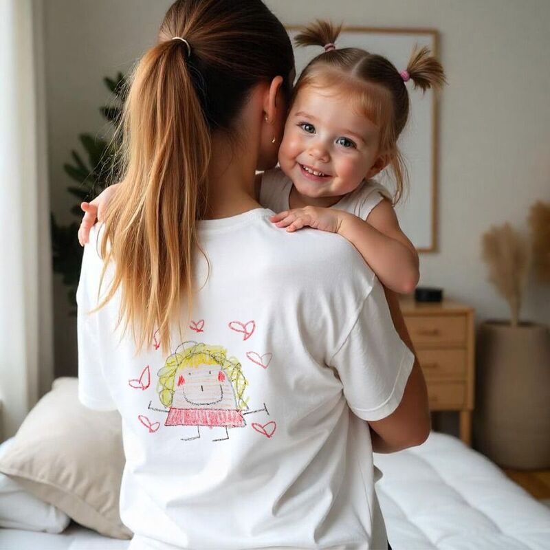 Personalisierbares T-Shirt mit deiner Zeichnung vorne und hinten